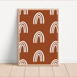 Weiß/Terracotta Boho Rainbows Kinderzimmer Dekorat Poster