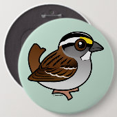 Weiß-throated Spatz Button (Vorne & Hinten)