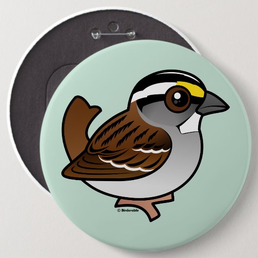 Weiß-throated Spatz Button (Vorne & Hinten)