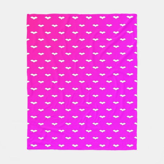 Weiß Tiny Bats Pink Fleecedecke (Vorderseite)