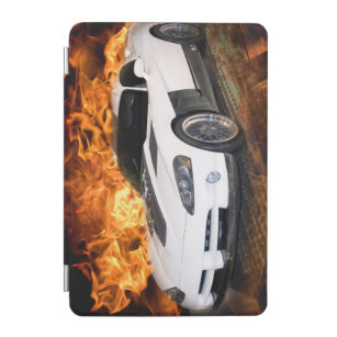 Weiß trägt Autorennen durch Flammen zur Schau iPad Mini Hülle