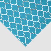 Weiß-Türkis-Quatrefolienmuster Seidenpapier (Ausschnitt)