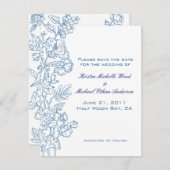 Weiß/Türkis Save the Date (Vorne/Hinten)