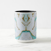Weiß-türkisfarbener, flüssiger Marmor Tasse (Zentrum)