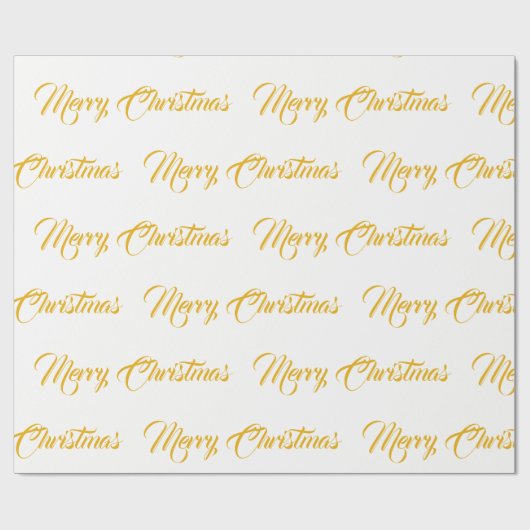 Weiß u. Goldfrohe Weihnachten - Geschenkpapier (Flach)