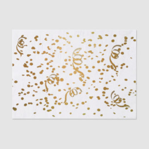 Weiß u. GoldGlitzerConfetti Seidenpapier