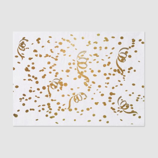 Weiß u. GoldGlitzerConfetti Seidenpapier (Vorderseite)