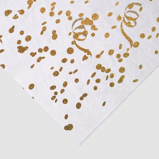 Weiß u. GoldGlitzerConfetti Seidenpapier (Ausschnitt)