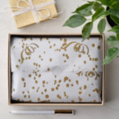 Weiß u. GoldGlitzerConfetti Seidenpapier (Geschenk)