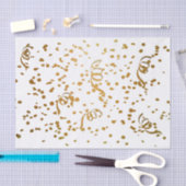Weiß u. GoldGlitzerConfetti Seidenpapier (Handwerk)
