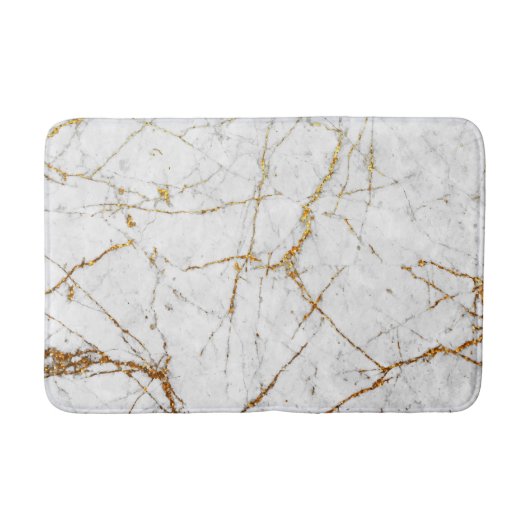 Weiß u. Goldmarmor Badematte (Vorderseite)