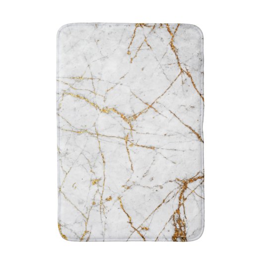 Weiß u. Goldmarmor Badematte (Vorderseite Vertikal)