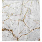 Weiß u. Goldmarmor Duschvorhang (Vorderseite)