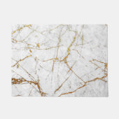 Weiß u. Goldmarmor Fußmatte (Vorderseite)