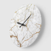 Weiß u. Goldmarmor Große Wanduhr (Winkel)