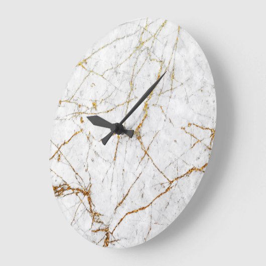 Weiß u. Goldmarmor Große Wanduhr (Winkel)