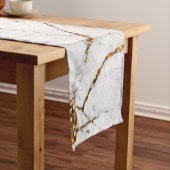 Weiß u. Goldmarmor Kurzer Tischläufer (Beispiel)
