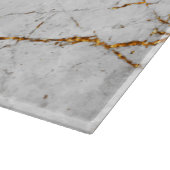Weiß u. Goldmarmor Schneidebrett (Ecke)