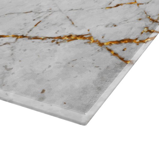 Weiß u. Goldmarmor Schneidebrett (Ecke)