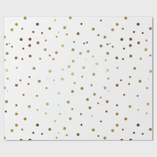 Weiß u. Imitat-Goldniedlicher festlicher Confetti Geschenkpapier (Flach)