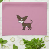 Weiß u. SchokoladeChihuahua mit dem kurzen Haar Handtuch (Gefaltet)