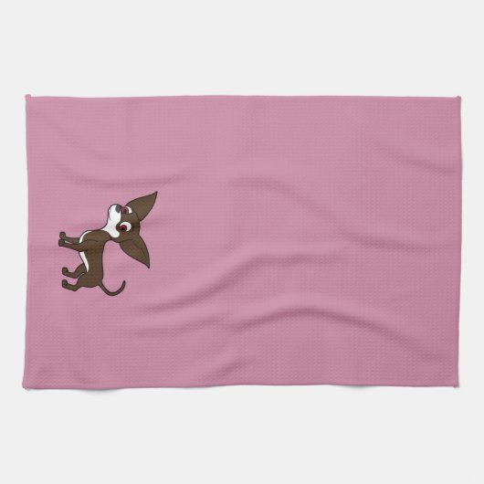 Weiß u. SchokoladeChihuahua mit dem kurzen Haar Handtuch (Horizontal)