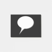 Weiß-u. Schwarz-Gesprächs-Blasen-personalisierter Post-it Klebezettel (Vorderseite)