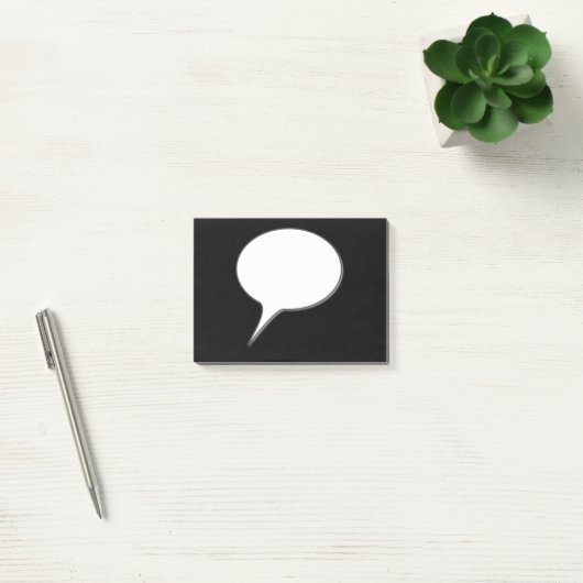 Weiß-u. Schwarz-Gesprächs-Blasen-personalisierter Post-it Klebezettel (Büro)