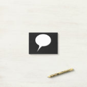 Weiß-u. Schwarz-Gesprächs-Blasen-personalisierter Post-it Klebezettel (Auf Schreibtisch)