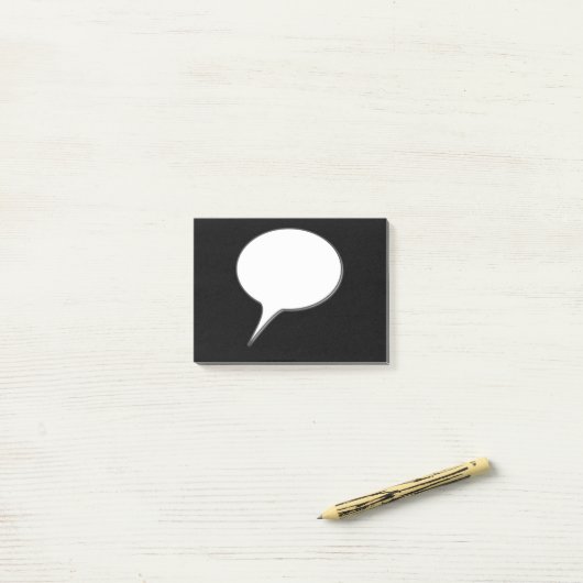 Weiß-u. Schwarz-Gesprächs-Blasen-personalisierter Post-it Klebezettel (Auf Schreibtisch)