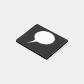 Weiß-u. Schwarz-Gesprächs-Blasen-personalisierter Post-it Klebezettel (angewinkelt)