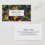 Weiß über bunter, kaleidoskopischer Kunst Visitenkarte (Vorne/Hinten)