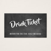 Weiß über der Tafel, Lässige Getränke-Tickets (Vorderseite)