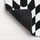 Weiß über modernes schwarzes Muster Mousepad (Ecke)