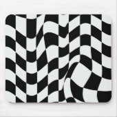 Weiß über modernes schwarzes Muster Mousepad (Vorne)