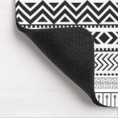 Weiß über modernes schwarzes Muster Mousepad (Ecke)