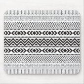 Weiß über modernes schwarzes Muster Mousepad (Vorne)