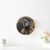 Weiß-Übergebener Gibbon (HylobatesLar), Monkeyland Runde Wanduhr (Zuhause)