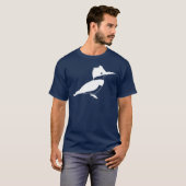 Weiß-umgeschnallter Eisvogel-Vogel-Seitenansicht T-Shirt (Vorne ganz)