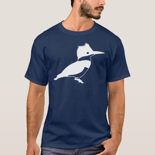 Weiß-umgeschnallter Eisvogel-Vogel-Seitenansicht T-Shirt (Vorderseite)