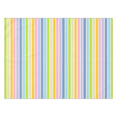 Weiß umrissene Pastellregenbogen-Streifen Tischdecke (Vorderseite (Horizontal))