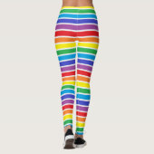 Weiß umrissene Regenbogen-Streifen Leggings (Rückseite)