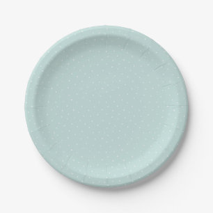 Weiß und Aqua Blau Moderne Dots Muster Pappteller