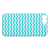Weiß und Aqua-Zickzack-Muster Case-Mate iPhone Hülle (Rückseite (Horizontal))