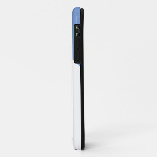 Weiß- und Aquablau Mit Monogramm Initialen Minimal Case-Mate iPhone Hülle (Hinten/Links)