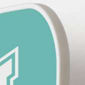 Weiß und Aquamarin Minimalistisch Pickleball Schläger (Linke Seite)