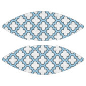 Weiß und Baby Blue Trellis, Gitter, Quatrefolie Football (Paneele)