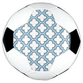 Weiß und Baby Blue Trellis, Gitter, Quatrefolie Fußball (Gedreht)