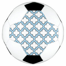 Weiß und Baby Blue Trellis, Gitter, Quatrefolie Fußball