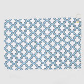 Weiß und Baby Blue Trellis, Gitter, Quatrefolie Golfhandtuch (Horizontal)